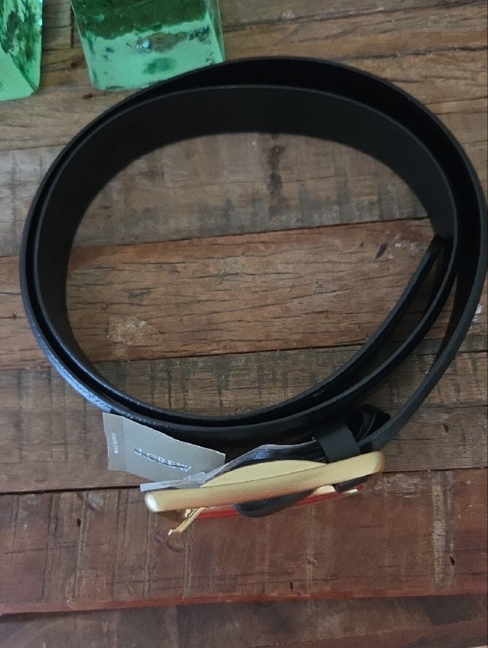 J. Crew Italian Leather Rectangle Belt - Picture 9 of 10
